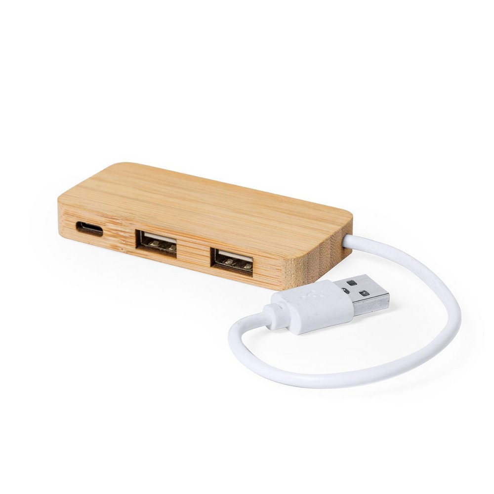 Concentrateur USB et USB de type C en bambou