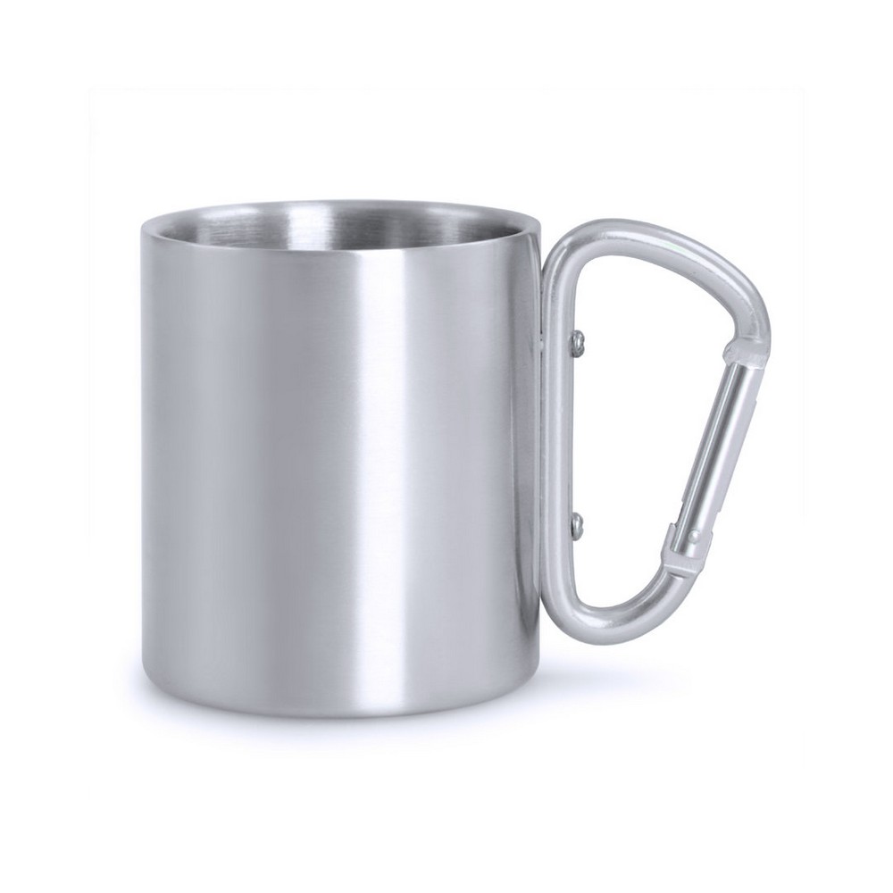 Mug en mtal 210 ml avec mousqueton