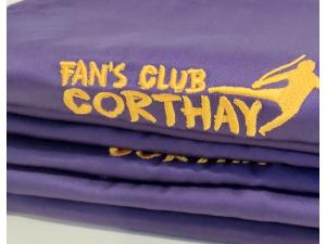 Tablier avec marquage broderie 1 couleur face avant mod�le Kariban K8000 pour fans club Corthay � Le Ch�ble