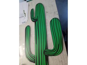 Dcors venement en pvc 10mm imprim en forme de cactus