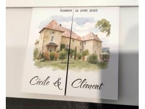 D�pliant Classique pour faire part mariage avec impression et ouverture fen�tre