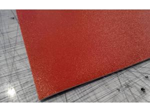 Lino de sol imprim� avec aplat de couleur rouge pour IKEA Riddes � Riddes