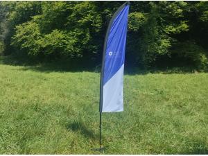 Oriflammes drapeau plume personnalis� avec pied acier pour FER Gen�ve � Gen�ve