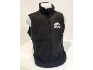 Veste sans manche en polaire mod�le Kariban K906 personnalis� couleurs dos et coeur pour La Bergerie des Vanils � Neirivue