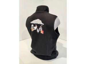 Veste sans manche en polaire mod�le Kariban K906 personnalis� couleurs dos et coeur pour La Bergerie des Vanils � Neirivue