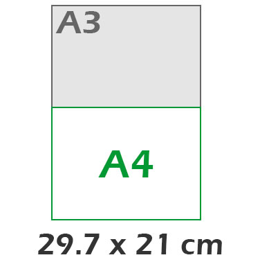 A4 Horizontal 29.7x21 cm
