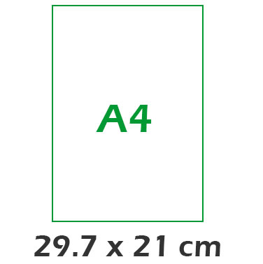 A4 Vertical 21x29.7 cm
