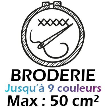 Broderie : (Maximum 180x40 mm et 50 cm)