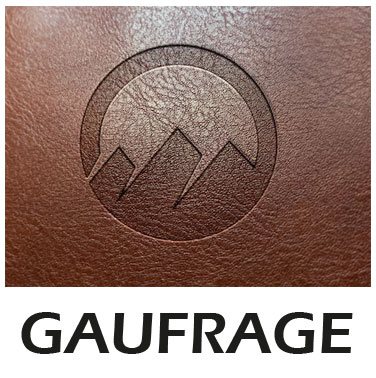 Dorure ou Gaufrage : (Maximum 65x40 mm)