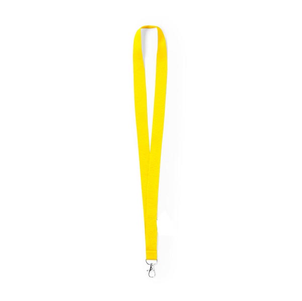 Tour de cou Jaune Fluo 20mm Mousqueton seul